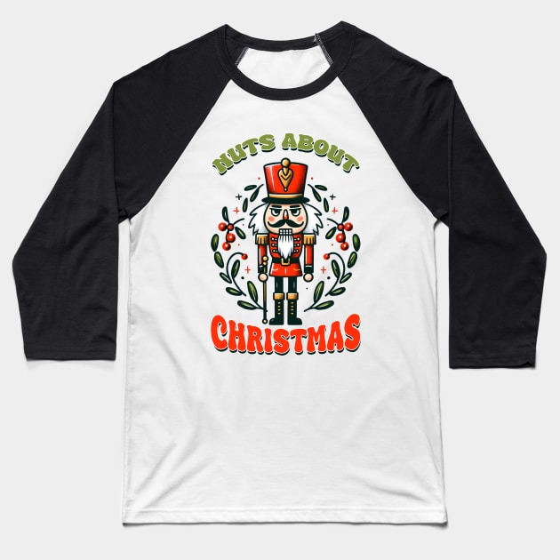 Nuts About Christmas Baseball T-Shirt by MZeeDesigns